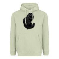 Matcha black cat Heavyweight Hoodie - linhVisuals