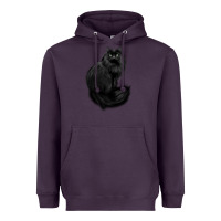 Plum black cat Heavyweight Hoodie - linhVisuals