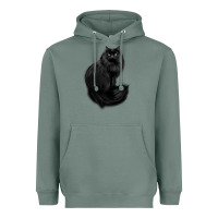 Sage black cat Heavyweight Hoodie - linhVisuals