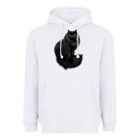 White black cat Heavyweight Hoodie - linhVisuals