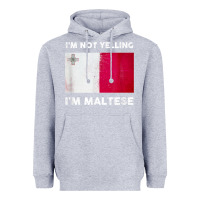 Heather Grey i'm not yelling i'm maltese shirt  malta flag t shirt Heavyweight Hoodie - linhVisuals
