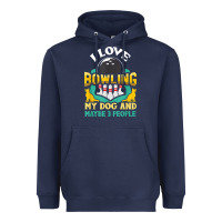 Navy bowling shirt funny dog lover quote bowler gift t shirt Heavyweight Hoodie - linhVisuals