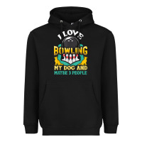 Black bowling shirt funny dog lover quote bowler gift t shirt Heavyweight Hoodie - linhVisuals