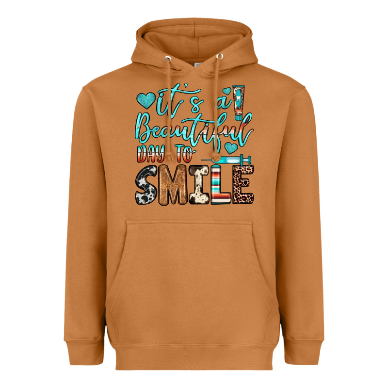 It’s A Beautiful Day To Smile Heavyweight Hoodie by JahusDesignShop | Teevron