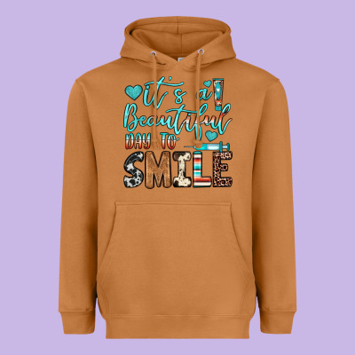 It’s A Beautiful Day To Smile Heavyweight Hoodie Designed By Jahusdesignshop