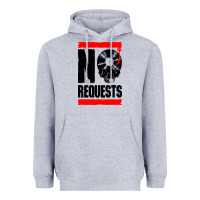 Heather Grey no requests dj turntable vinyl record Heavyweight Hoodie - linhVisuals