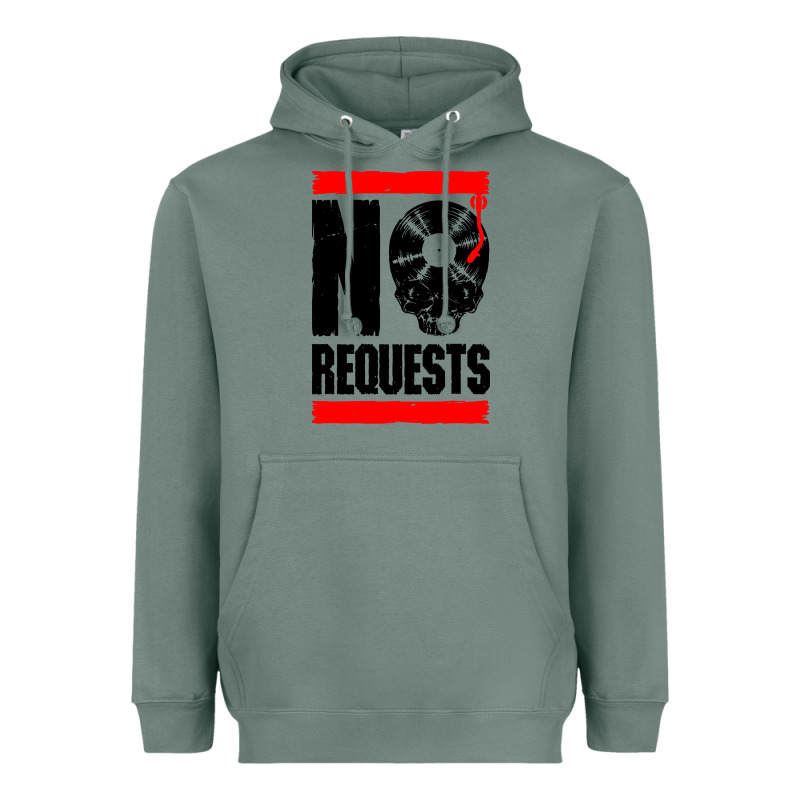 No Requests Dj Turntable Vinyl Record Heavyweight Hoodie by linhVisuals | Teevron