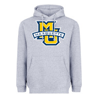 Heather Grey marquette Heavyweight Hoodie - linhVisuals