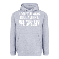 Heather Grey i dont always roll a joint but when i do Heavyweight Hoodie - linhVisuals