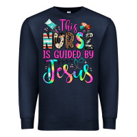 Navy this nurse is guided by jesus Premium Sweatshirt - JahusDesignShop
