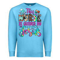 Ocean Blue this nurse is guided by jesus Premium Sweatshirt - JahusDesignShop