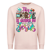 Pale Pink this nurse is guided by jesus Premium Sweatshirt - JahusDesignShop