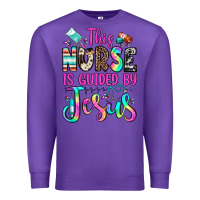 Purple this nurse is guided by jesus Premium Sweatshirt - JahusDesignShop