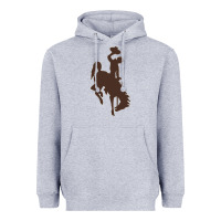 Heather Grey wyoming athletics Heavyweight Hoodie - linhVisuals