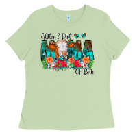 Matcha Glitter Dirt Mama Of Both Cow Flowers Ladies Tee - CowCowDesign