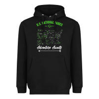 Black national parks adventure lover camping hiking camper fan t shirt Heavyweight Hoodie - linhVisuals