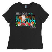 Black Glitter Dirt Mama Of Both Cow Flowers Ladies Tee - CowCowDesign