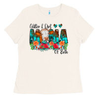 Bone Glitter Dirt Mama Of Both Cow Flowers Ladies Tee - CowCowDesign