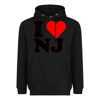 Black i love nj Heavyweight Hoodie - linhVisuals