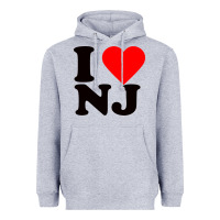 Heather Grey i love nj Heavyweight Hoodie - linhVisuals