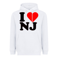 White i love nj Heavyweight Hoodie - linhVisuals
