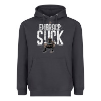 Smoke EMBRACE THE SUCK VINTAGE Heavyweight Hoodie - linhVisuals