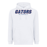 White GATORS BASEBALL Heavyweight Hoodie - linhVisuals
