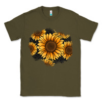 Army Green sunflower patch Classic Tee - Jasminsmagicworld