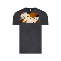 Cowhide Black And Light Brown Brushstroke Vintage Tee | Teevron