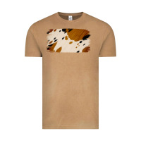 Vintage Camel Cowhide Black and Light Brown Brushstroke Vintage Tee - Jasminsmagicworld