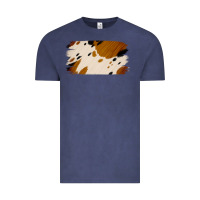 Vintage Denim Cowhide Black and Light Brown Brushstroke Vintage Tee - Jasminsmagicworld