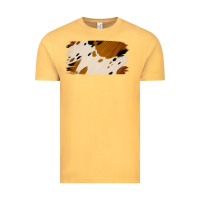 Vintage Mustard Cowhide Black and Light Brown Brushstroke Vintage Tee - Jasminsmagicworld
