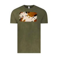 Vintage Olive Cowhide Black and Light Brown Brushstroke Vintage Tee - Jasminsmagicworld