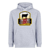 Heather Grey angus beef Heavyweight Hoodie - linhVisuals