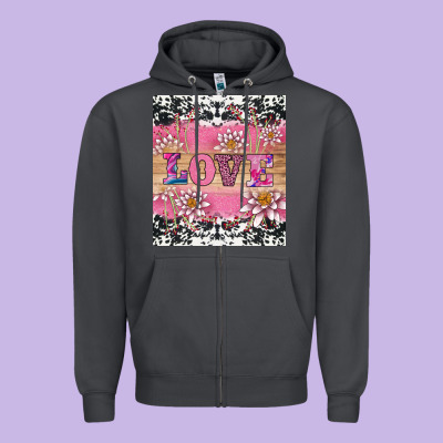 V.d Love And Lotus Tumbler Zipper Hoodie Designed By Adodesignshop