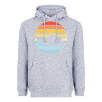 Heather Grey boat t  shirt boat trip silhouette on a distressed retro sunset produc Heavyweight Hoodie - linhVisuals