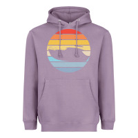 Lavender boat t  shirt boat trip silhouette on a distressed retro sunset produc Heavyweight Hoodie - linhVisuals