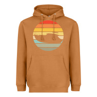 Meerkat boat t  shirt boat trip silhouette on a distressed retro sunset produc Heavyweight Hoodie - linhVisuals