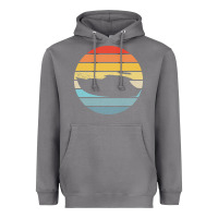 Boat T  Shirt Boat Trip Silhouette On A Distressed Retro Sunset Produc Heavyweight Hoodie | Teevron