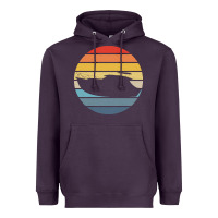 Plum boat t  shirt boat trip silhouette on a distressed retro sunset produc Heavyweight Hoodie - linhVisuals