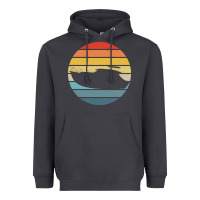 Smoke boat t  shirt boat trip silhouette on a distressed retro sunset produc Heavyweight Hoodie - linhVisuals