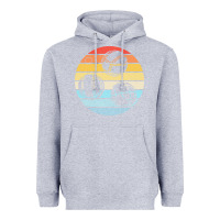 Heather Grey bocce ball t  shirt bocce ball silhouette on a distressed retro sunset Heavyweight Hoodie - linhVisuals