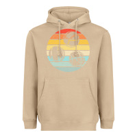 Mushroom bocce ball t  shirt bocce ball silhouette on a distressed retro sunset Heavyweight Hoodie - linhVisuals