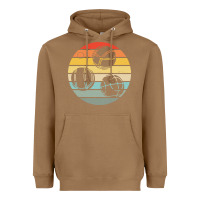 Toasted Coconut bocce ball t  shirt bocce ball silhouette on a distressed retro sunset Heavyweight Hoodie - linhVisuals