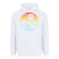 White bocce ball t  shirt bocce ball silhouette on a distressed retro sunset Heavyweight Hoodie - linhVisuals