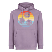 Lavender bocce ball t  shirt bocce ball silhouette on a distressed retro sunset Heavyweight Hoodie - linhVisuals