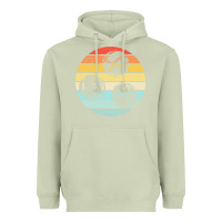Matcha bocce ball t  shirt bocce ball silhouette on a distressed retro sunset Heavyweight Hoodie - linhVisuals