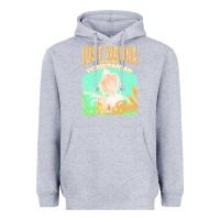 Heather Grey pommeranian t  shirt dog owner, just wanna pet my pommeranian & drink Heavyweight Hoodie - linhVisuals