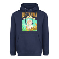 Navy pommeranian t  shirt dog owner, just wanna pet my pommeranian & drink Heavyweight Hoodie - linhVisuals