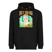Black pommeranian t  shirt dog owner, just wanna pet my pommeranian & drink Heavyweight Hoodie - linhVisuals